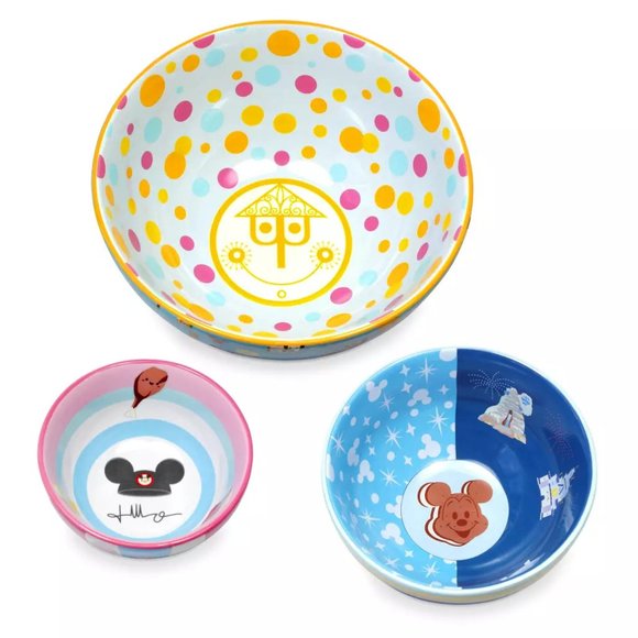 ShopDisney Parks Mickey Mouse Ceramic Nesting Dinner Bowl Set by Jarrod Maruyama - Picture 3 of 12